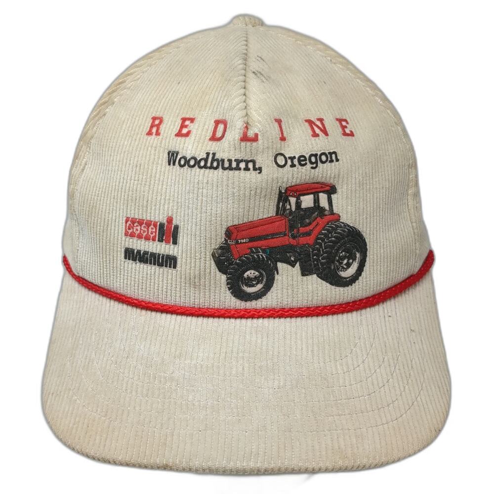 Designer Headwear Trucker Beige Hat Case IH Magnum Tractor Corduroy Vintage